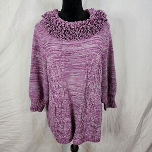 JH Collectibles Purple Cowl Neck Sweater